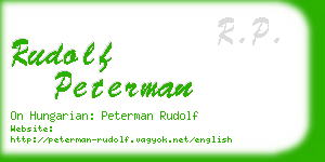 rudolf peterman business card